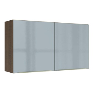 Armário Aéreo Madesa Lux 120 cm 2 Portas - Rustic/Cinza