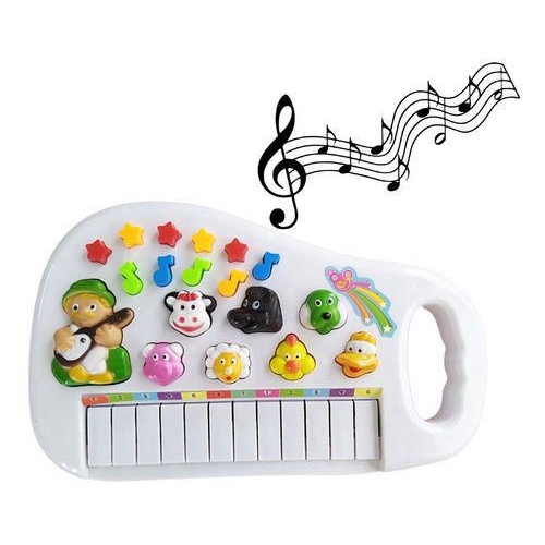 Pianinho Teclado Musical Infantil Som Luz Fazendinha Animais - Click  Compras Na Internet®