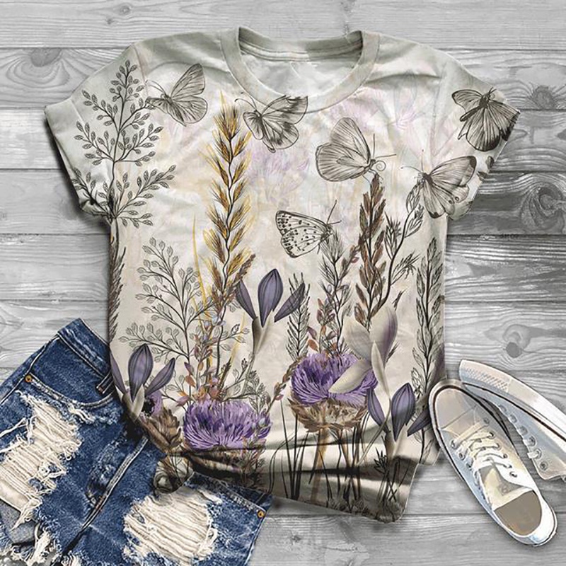 Conjunto Feminino Casual Estampa Floral Blusa E Short Moda Verão