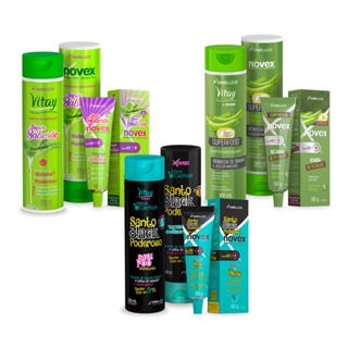 KIT NOVEX CRONOGRAMA SHAMPOO E CONDICIONADOR + RECARGA DE TRATAMENTO