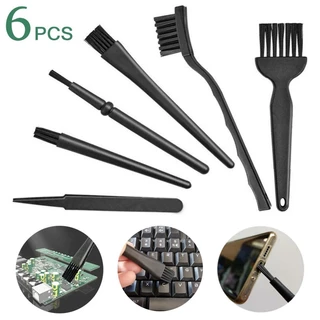 6pcs Kit De Escova De Limpeza De Teclado Anti-Estático/PC Para Laptop Pincéis Removedores De Pó De Computador/Ferramenta