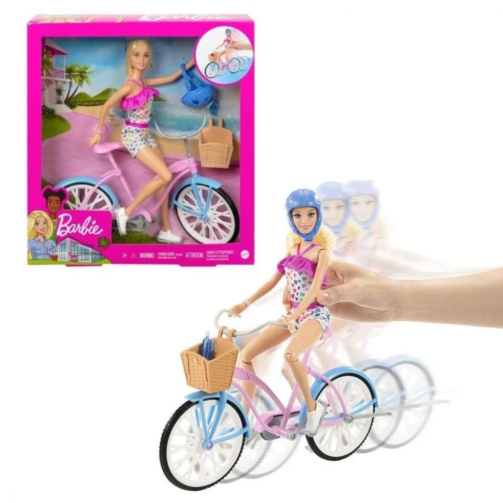 Boneca Barbie C/ Bicicleta Mattel - HBY28 - Shoploko - Por você, para você