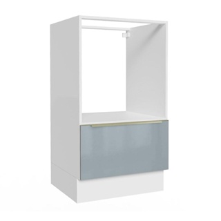 Balcão para Forno e Micro-Ondas Madesa Lux 60 cm 1 Porta (Sem Tampo) - Branco/Cinza