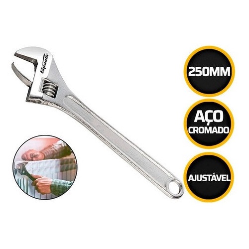 Chave Inglesa Ajustável 10 Pol 250mm Cromada Sparta