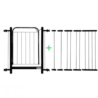 Portão Grade para Cachorro Pet Bebê porta de 68cm a 122cm - Cerquinha Portãozinho com Extensor Reforçado de Pressão p/ Parede Versátil e Portátil - Gate Preto ou Branco - Proteção e Segurança Kids Crianças e Cães