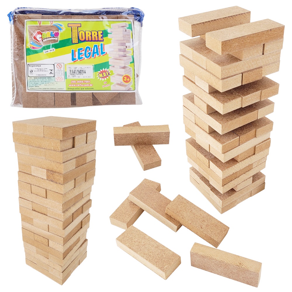 Jogo Torre Inteligente Madeira Montessori Estratégico Brinquedo