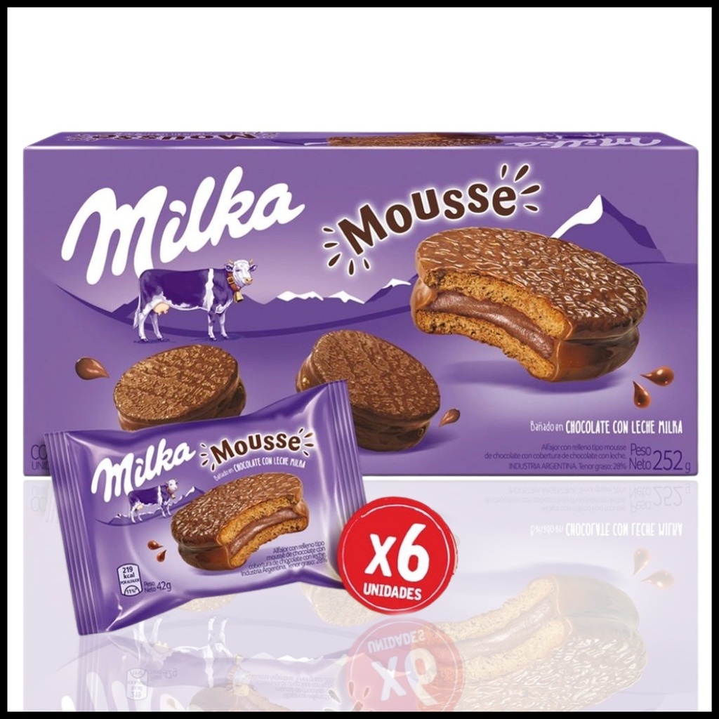 Alfajor Argentino Milka Mousse Caixa C/ 6 Und 42 Gr Cada | Shopee Brasil