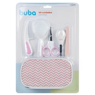 Kit Higiênico De Cuidados Com O Bebê Acompanha Estojo Rosa 7286 - Buba