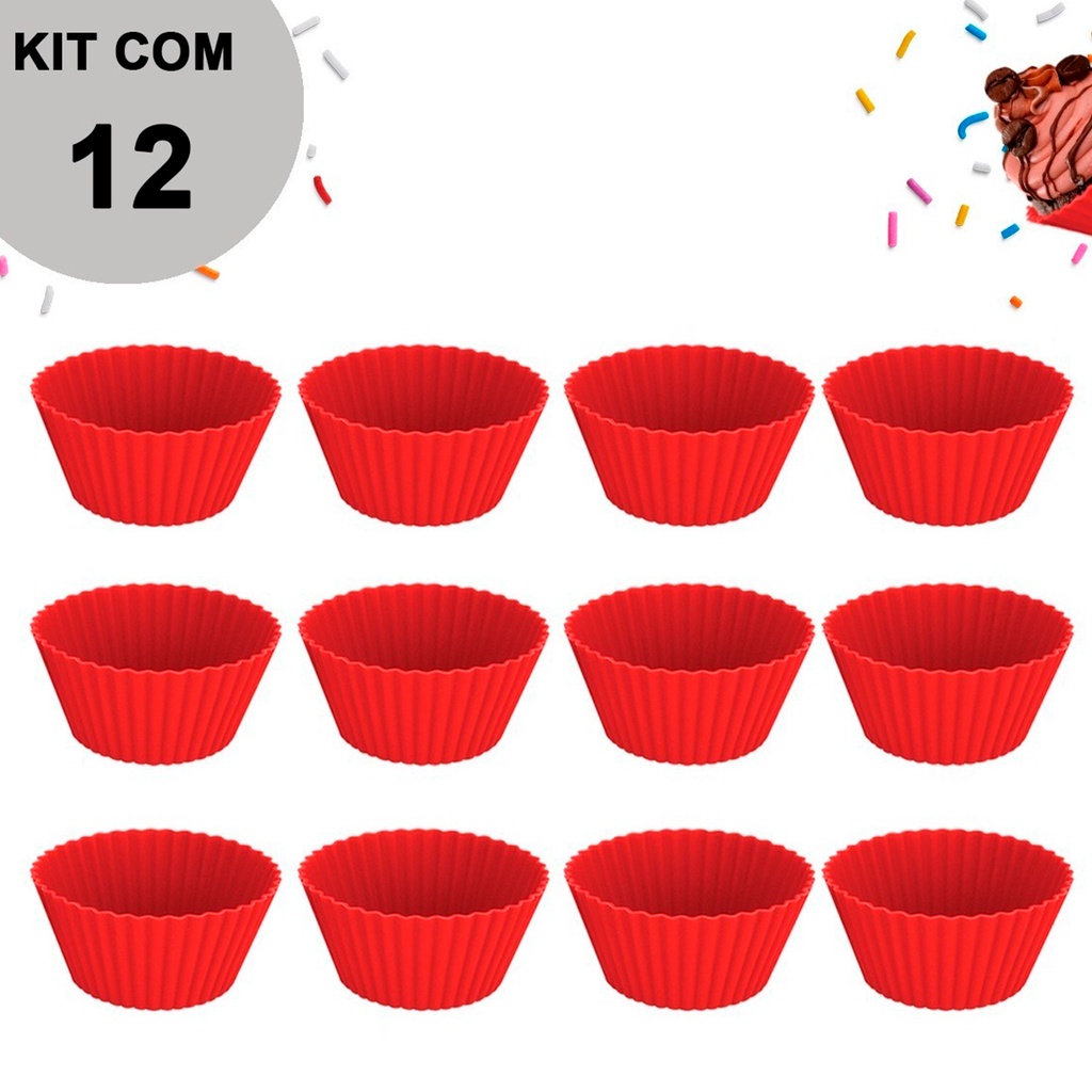 Jogo 12 Formas em Silicone para Muffins