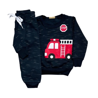 Conjunto bebe masculino moletom estampado P-M-G