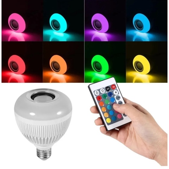 Atyhao Lampadina LED Musicale E27 12W – RGB Cambio Colore Con Altoparlante Bluetooth E Telecomando - copertina