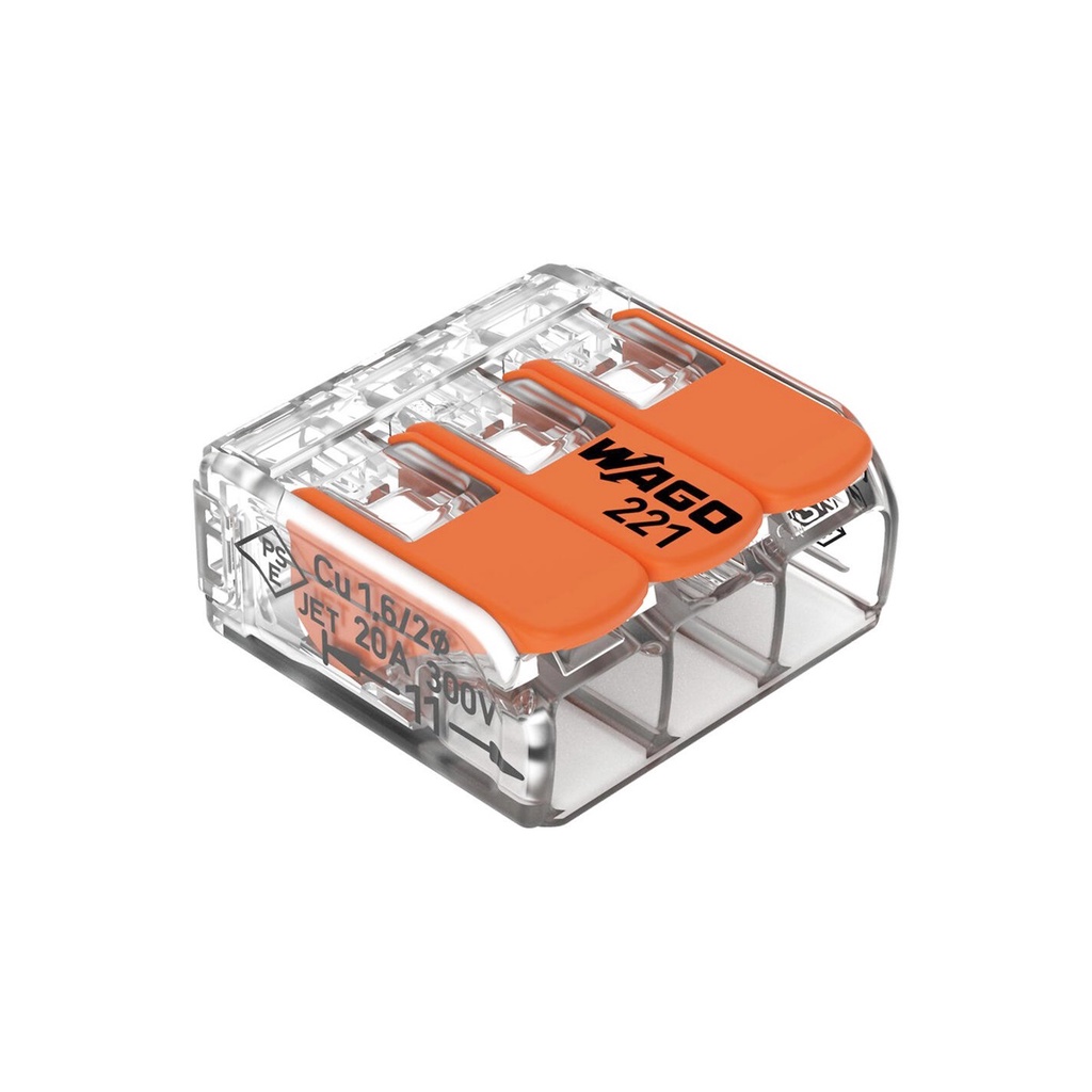 Conector Wago Compacto Emenda 3 Fios 221-413 Com 10 Peças