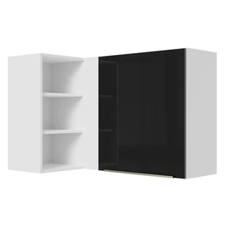 Armário Aéreo de Canto com Adega Acoplada Madesa Lux 1 Porta - Branco/Preto em Oferta na Shopee