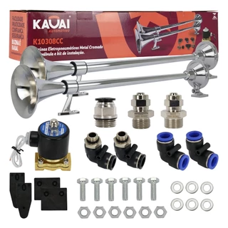 Kit Buzina Marítima 74cm Completo 24v Válvula + Conexões Caminhão Super Potente