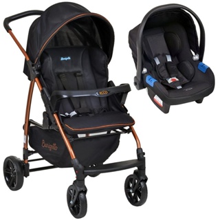 Carrinho de Bebê Travel System kiddo Spin 360° Preto + Caracol Xadrez Preto