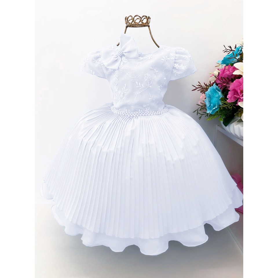 Vestido de best sale menina para batizado