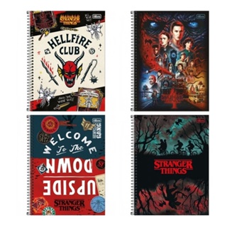 Kit Combo 2 Cadernos Stranger Things Universitário Capa Dura 10 Matérias 160 Folhas Volta As Aulas Tilibra