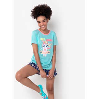 Camisola Manga Curta Viscolycra Feminino Vaca Colorful - Puket