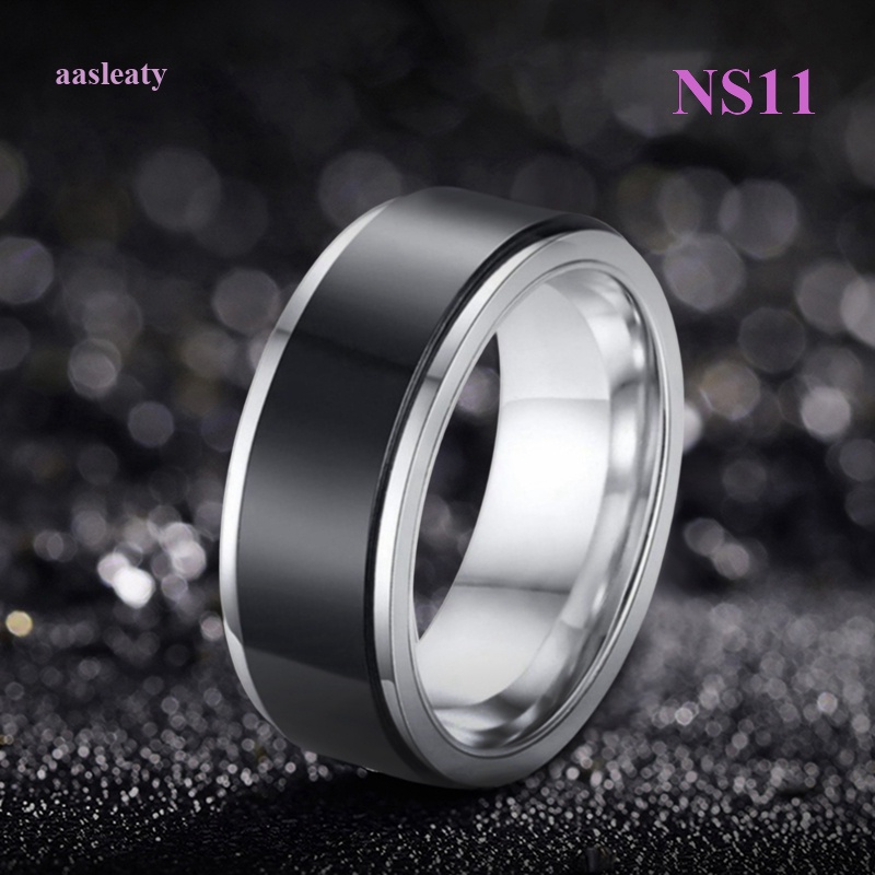 NS11 Anel De Ansiedade Anéis Giratórios Para Mulheres Homens Preto De Aço Inoxidável Rotação Livremente Antiestresse Acessórios Jóias Presentes