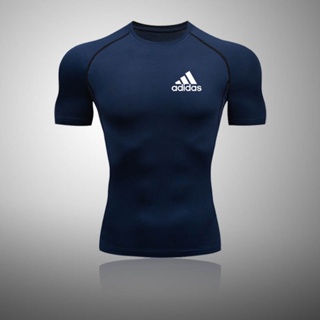 Homens ginásio de fitness camiseta compressão magro musculação t