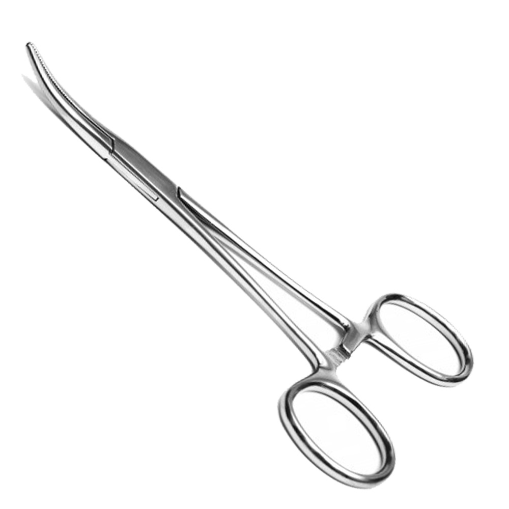 Pinça Kelly curva 14cm c serrilha aço inox Cirurgica clinica | Shopee ...