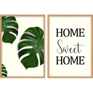 Kit 2 Quadro Sala Casa C/ Costela De Adão Frases 60x40cm