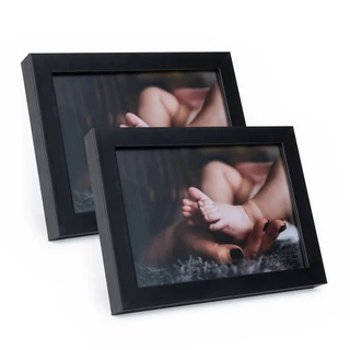 Kit 2 Portas Retrato C/ Vidro Moderno Decorativo Horizontal e Vertical De Mesa Estante Para Fotos Família