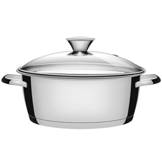 Caçarola Rasa Tramontina Allegra em Aço Inox e Fundo Triplo 24 cm 4,2 L com Tampa de Vidro 62653248