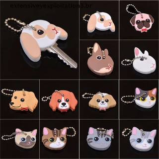 HG Capa De Chave De Silicone Para Filhotes De Cachorro Gato Coelho Chaveiro Porta-Chaves PVC Presente .