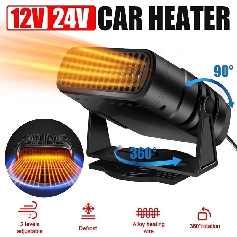 4 Em 1 Aquecedor De Ar Portátil Para Caminhão De Carro 360 ° Ventilador De Aquecimento Rotativo Equipamento De Desembaçamento Do Pára-Brisas 12V 24V