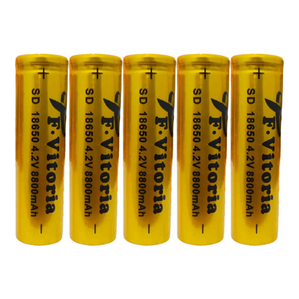 5 Baterias Recarregáveis 18650 4.2v 8800mah Para Lanterna Led