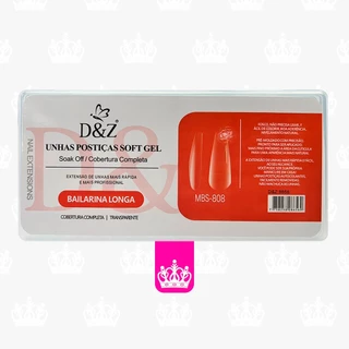 Postiças Soft Gel para Unha - Bailarina Longa Fosca - 260 und - D&Z