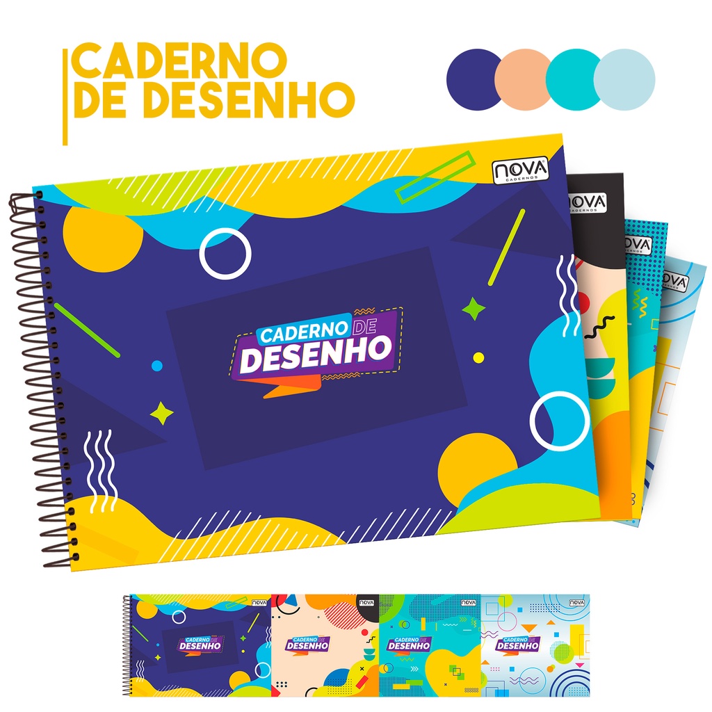 Caderno De Desenho Escolar Grande Espiral Capa Dura | Shopee Brasil
