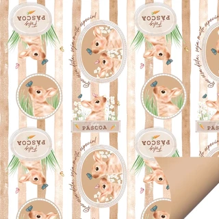 Folha para Ovos de Páscoa Pascoa Double Face Charles Mocha 69 x 89 cm - 5 unidades - Cromus Páscoa - Rizzo Distribuidora em Oferta na Shopee