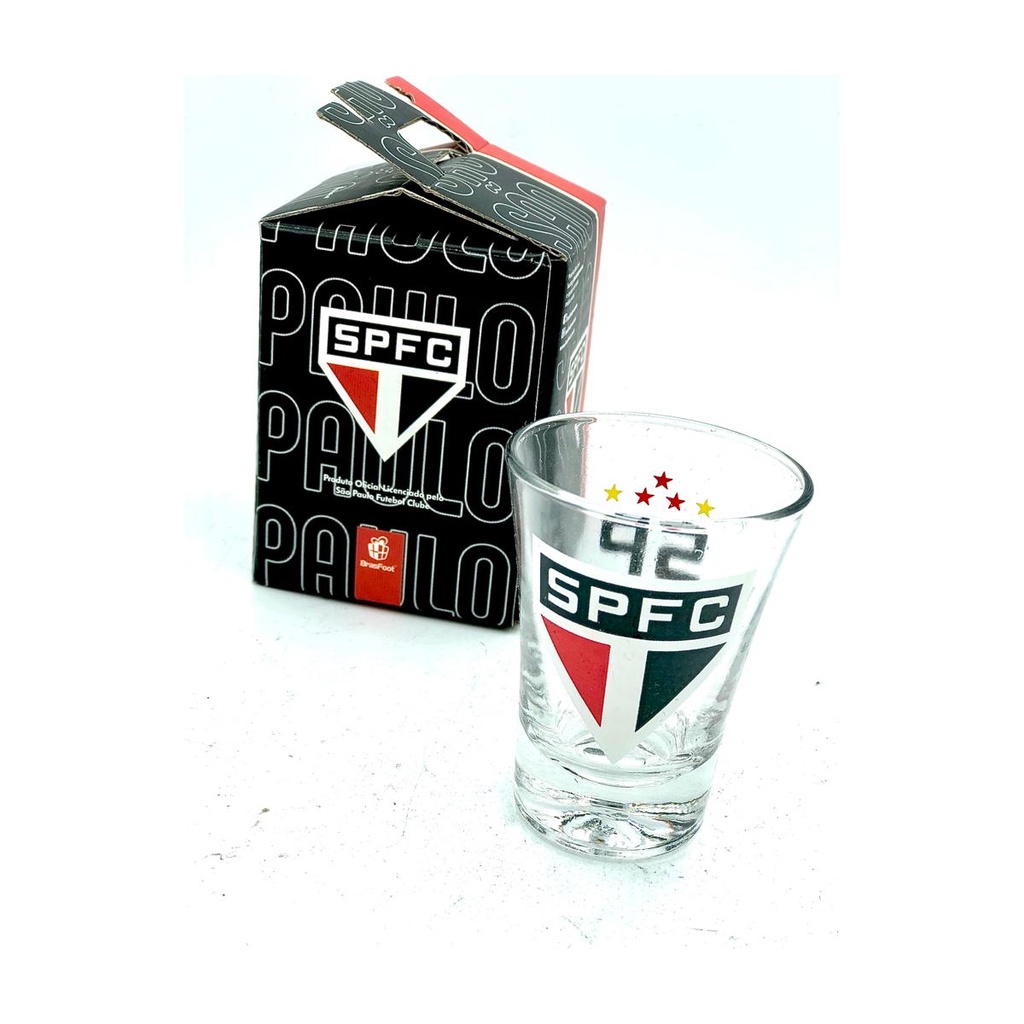Copo Licor Shot Oficial Sao Paulo Tricolor Brasfoot | Shopee Brasil