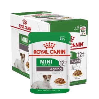 Caixa 12un Ração Úmida Sachê Royal Canin Mini Ageing 12+ Cães Senior Porte Pequeno 85g