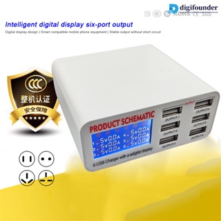 Carregador Usb Porta Carregador Portátil Multi Usb 6 Portas Usb Soquete Do Carregador Rápido Com Display Lcd