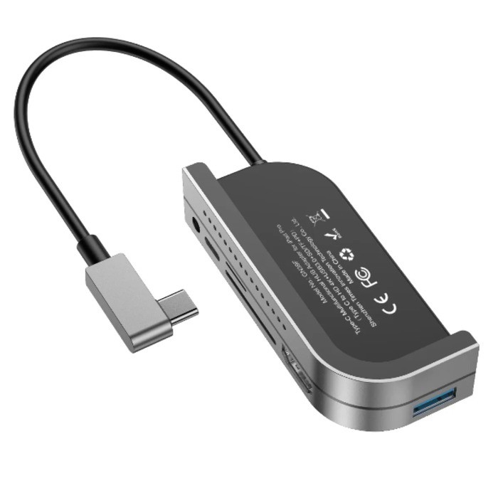 Hub Adaptador Para Tablet, Notebook ou Smartphone - Baseus - Saída: USB-C - 7 Entradas: USB 3.0 + HDMI 4K + SD/TF Card + Micro SD Card + USB Tipo C PD + Áudio P2 3,5mm
