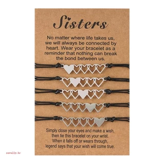 nava 5 Pcs Irmã Melhor Amigo Pulseira Amizade Coração Combinando Longa Distância Para Criativo Menina D