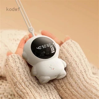 KDF Mini Aquecedor De Mãos Astronauta Display Digital Portátil Pescoço USB Carregador Elétrico