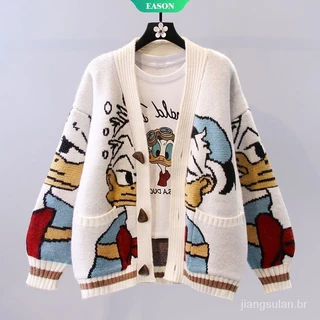 2022 Outono E Inverno Novo Preguiçoso Vento Solto Disney Donald Casaco De Pato Japonês Suéteres Femininos Versáteis em Promoção na Shopee 2022 Outono E Inverno Novo Preguiçoso Vento Solto Disney Donald Casaco De Pato Japonês Suéteres Femininos Versáteis