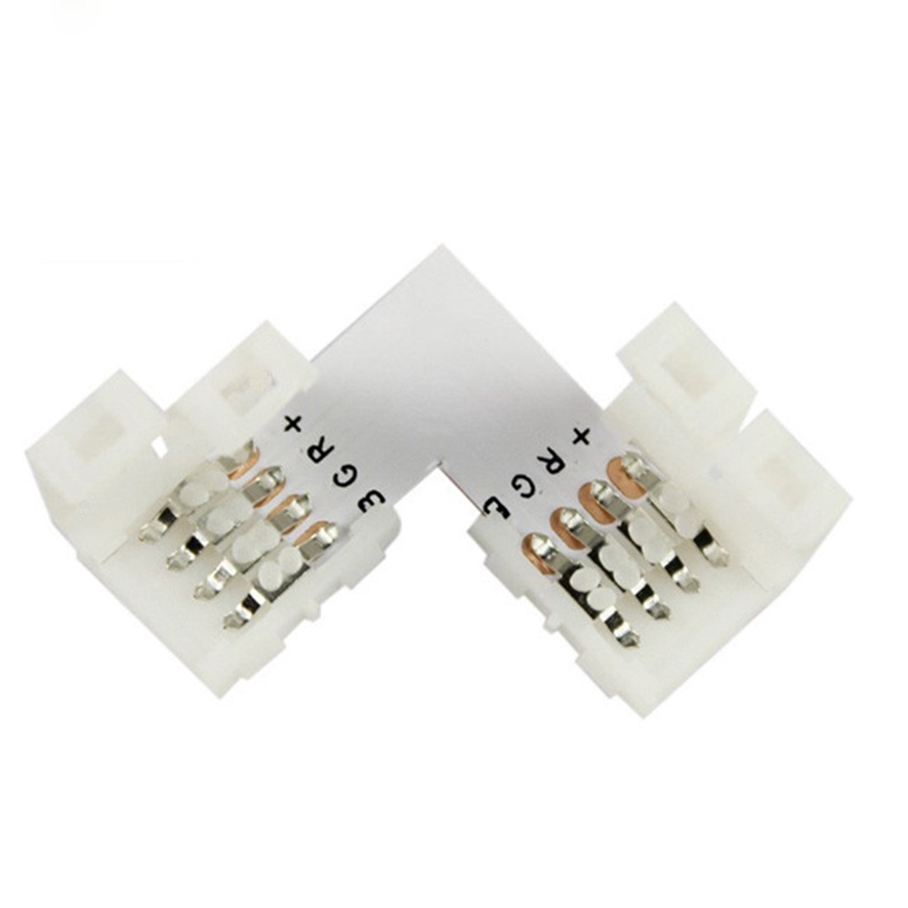 Conector Fita Led RGB 10mm em L - 4 Vias - 5 unidades