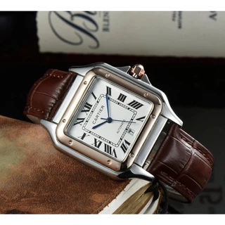2024 relogio carti Santos Series Ultra-Thin Genuine Waterproof Leather Watch Square Fashion Trend Nicho De Moda Tudo Em Combinação Quartzo