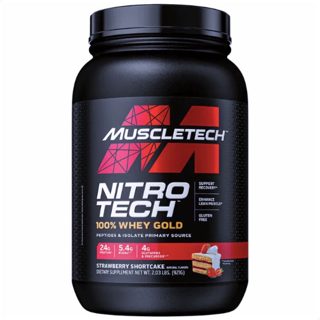 Whey Gold Nitrotech 907g Muscletech Torta de Morango