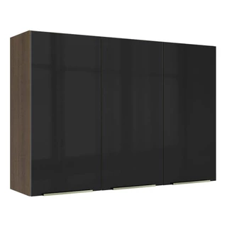 Armário Aéreo Madesa Lux 120 cm 3 Portas - Rustic/Preto em Oferta na Shopee