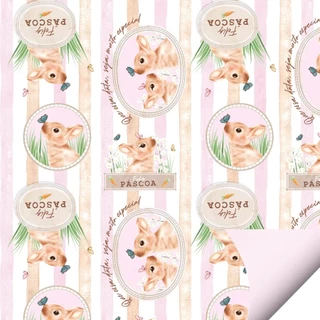 Folha para Ovos de Páscoa - Double Face Charles Rosa 69 x 89 cm - 5 unidades - Cromus Páscoa - Rizzo Distribuidora em Oferta na Shopee