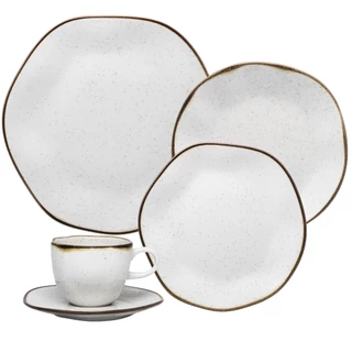 Aparelho de Jantar e Chá Porcelana 20 peças Ryo Maresia Jogo de Pratos e Xícaras Oxford