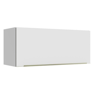 Armário Aéreo Madesa Lux 80 cm 1 Porta Basculante - Branco/Branco Veludo
