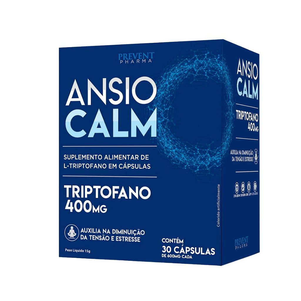 Ansiocalm - L-triptofano 400mg 30 cáps - Prevent Pharma