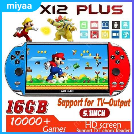 Mibee X12 Plus Console de videogame de 7 polegadas integrado para 1000  jogos Joystick duplo portátil de 16 GB Controlador de jogo Spupport Saída  AV